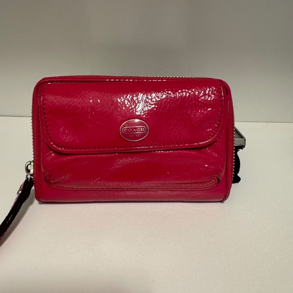 Coach Pink Patent Leather Wristlet Wallet - Picture 1 of 5